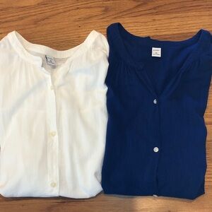 Two Old Navy Linen Sleeveless Button-Down Shirt, XL Tall